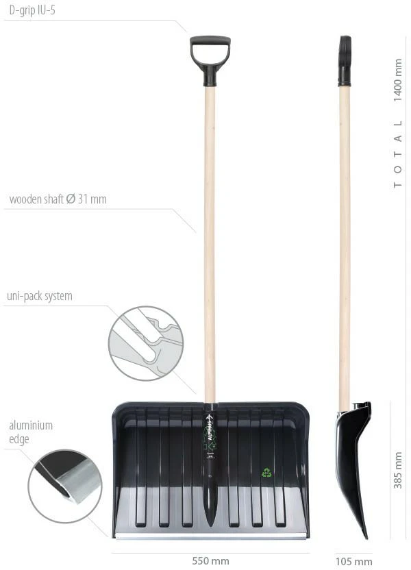 PROSPERPLAST SNIEGO KASTUVAS ALPINUS ECO ALIUMININE JUOSTA