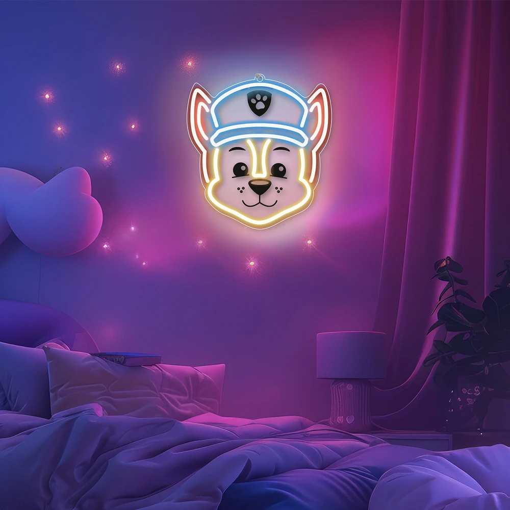 Pakabinamas šviestuvas Plastrol Pakabinamas neoninis LED "Paw Patrol" ant stiklo - Chase OW-130346