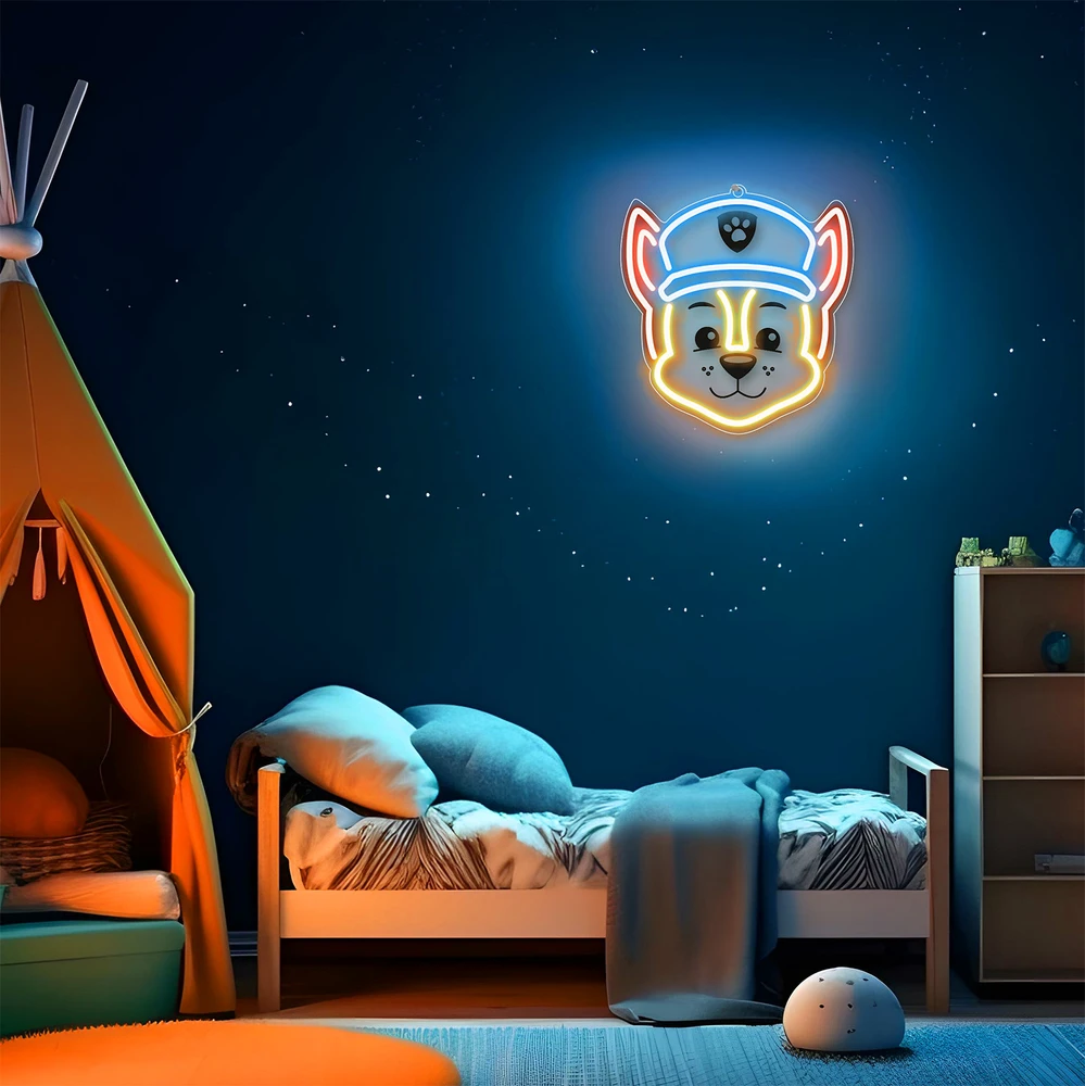 Pakabinamas šviestuvas Plastrol Pakabinamas neoninis LED "Paw Patrol" ant stiklo - Chase OW-130346