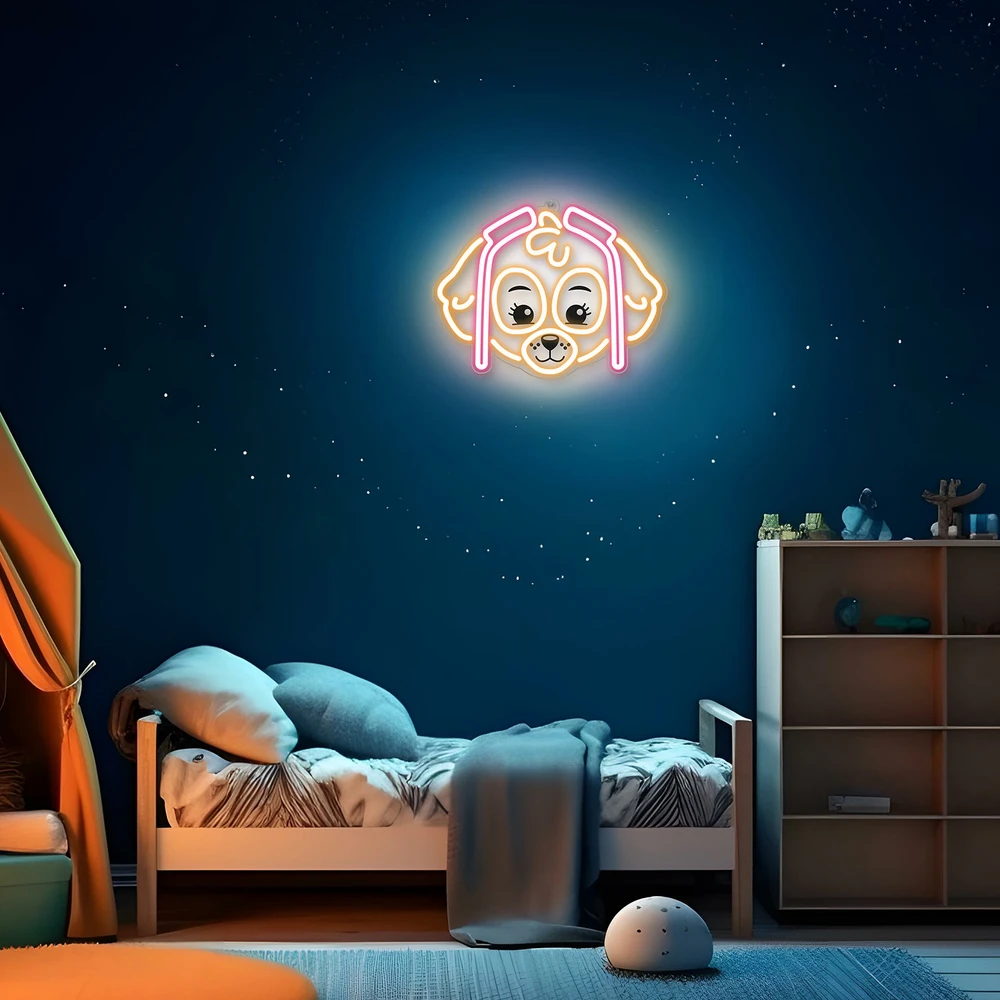 Pakabinamas šviestuvas Plastrol Pakabinamas neoninis LED "Paw Patrol" ant stiklo - Skye OW-130546