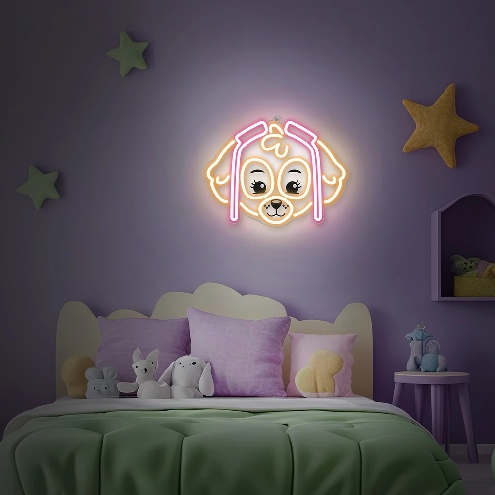 Pakabinamas šviestuvas Plastrol Pakabinamas neoninis LED "Paw Patrol" ant stiklo - Skye OW-130546