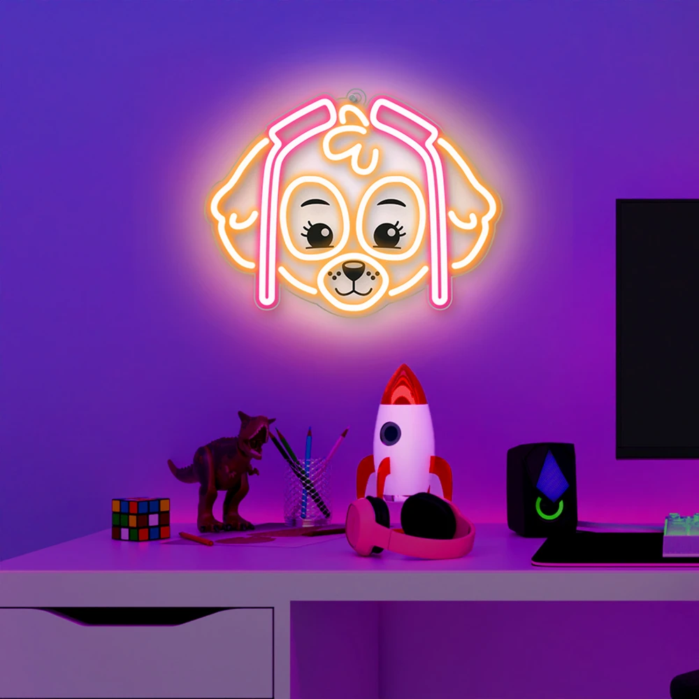 Pakabinamas šviestuvas Plastrol Pakabinamas neoninis LED "Paw Patrol" ant stiklo - Skye OW-130546
