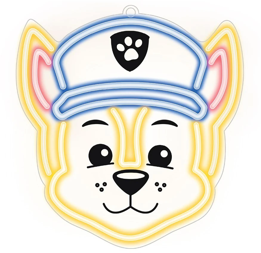 Pakabinamas šviestuvas Plastrol Pakabinamas neoninis LED "Paw Patrol" ant stiklo - Chase OW-130346