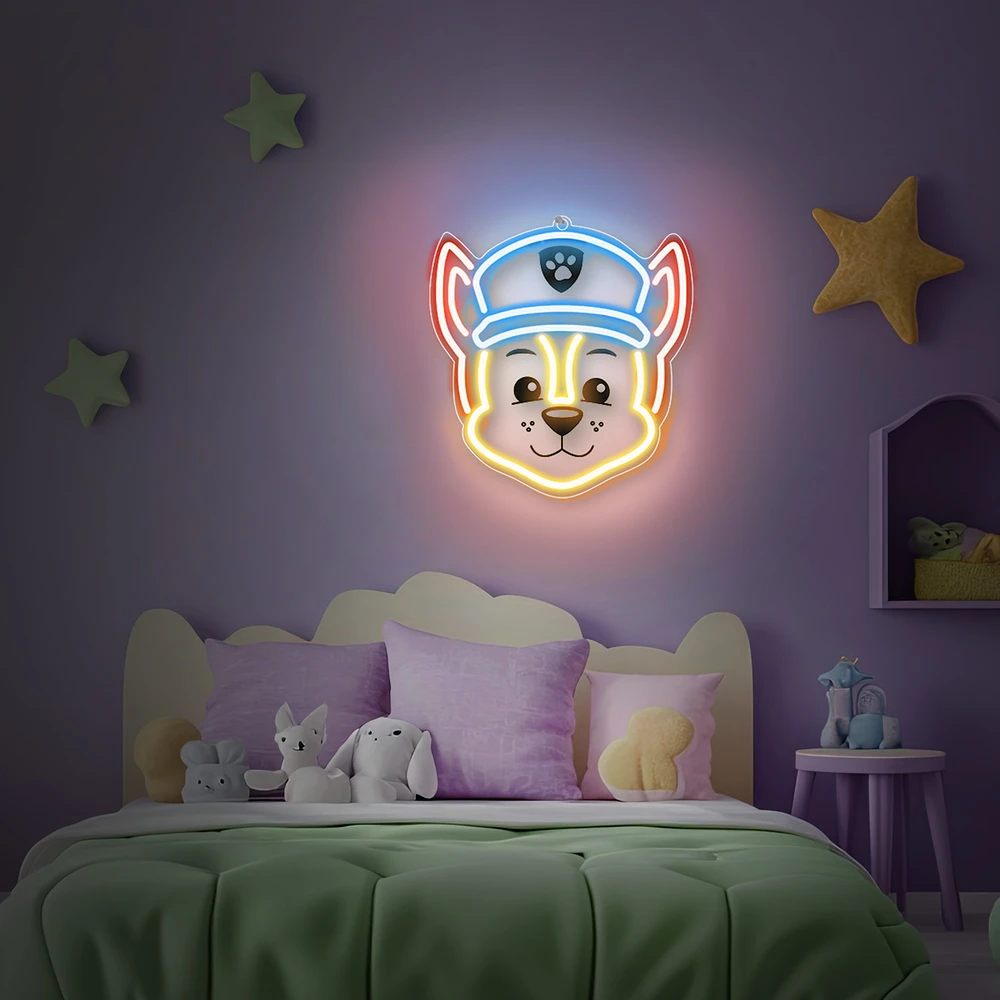 Pakabinamas šviestuvas Plastrol Pakabinamas neoninis LED "Paw Patrol" ant stiklo - Chase OW-130346