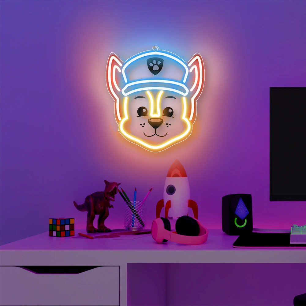 Pakabinamas šviestuvas Plastrol Pakabinamas neoninis LED "Paw Patrol" ant stiklo - Chase OW-130346