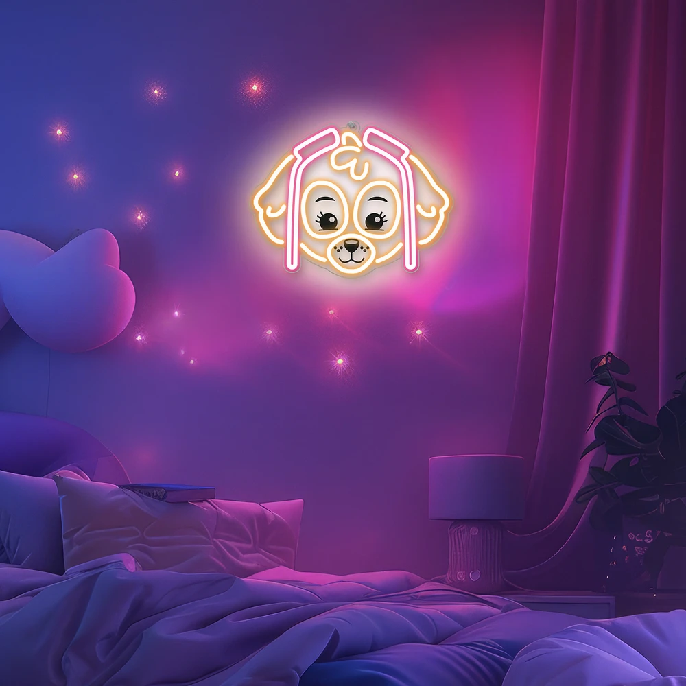 Pakabinamas šviestuvas Plastrol Pakabinamas neoninis LED "Paw Patrol" ant stiklo - Skye OW-130546