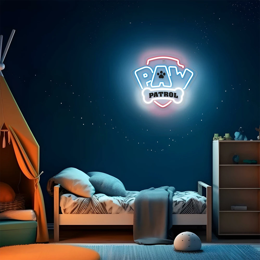 Pakabinamas šviestuvas Plastrol Pakabinamas neoninis LED šviestuvas "Paw Patrol" ant stiklo - logotipas OW-130146