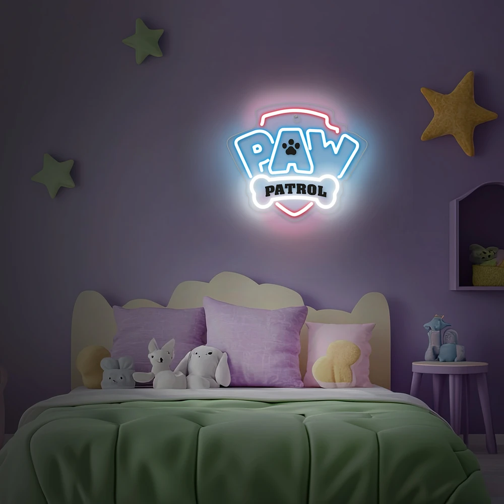 Pakabinamas šviestuvas Plastrol Pakabinamas neoninis LED šviestuvas "Paw Patrol" ant stiklo - logotipas OW-130146