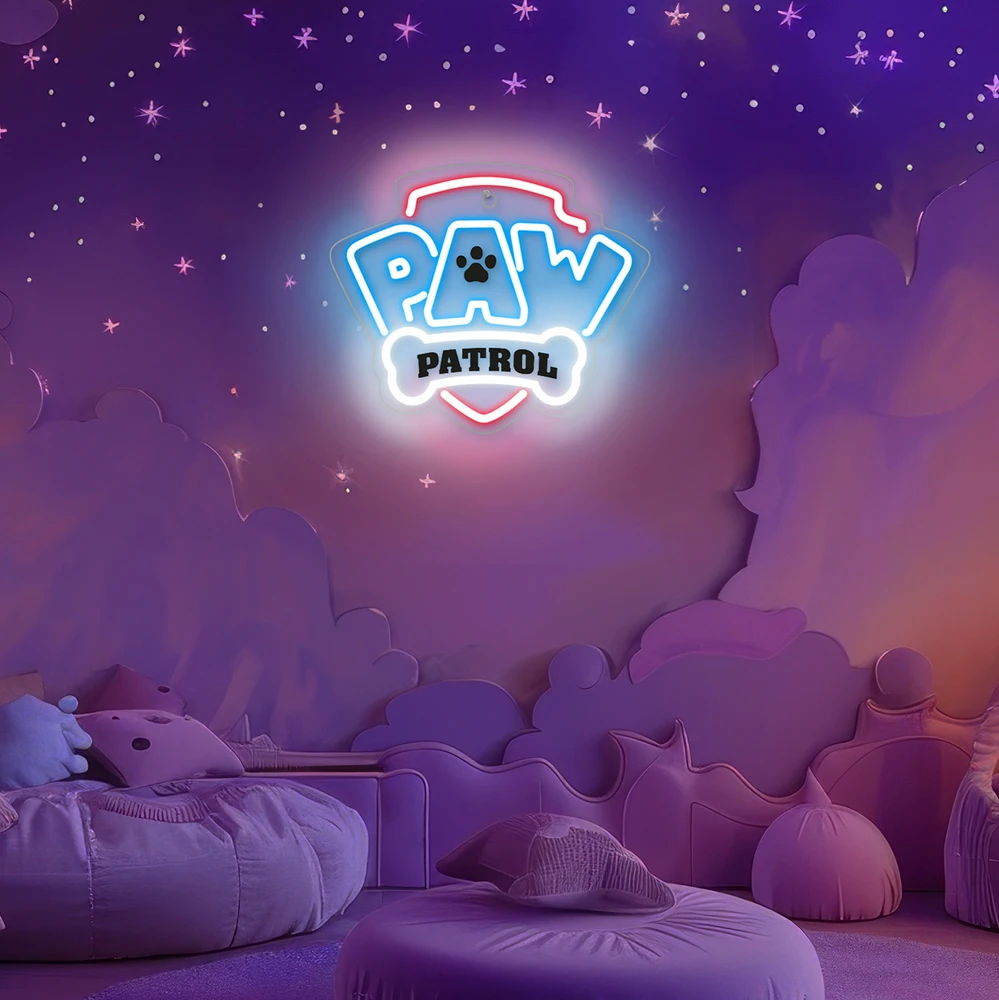 Pakabinamas šviestuvas Plastrol Pakabinamas neoninis LED šviestuvas "Paw Patrol" ant stiklo - logotipas OW-130146