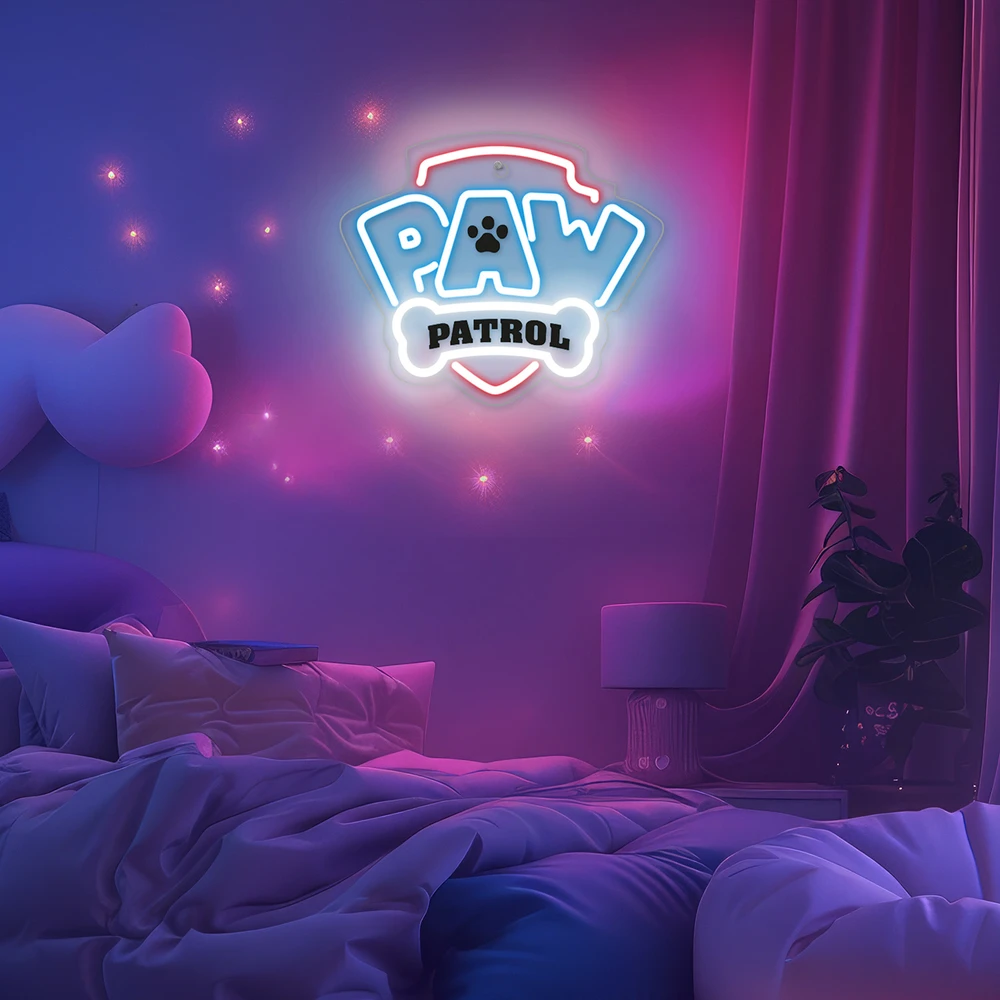 Pakabinamas šviestuvas Plastrol Pakabinamas neoninis LED šviestuvas "Paw Patrol" ant stiklo - logotipas OW-130146