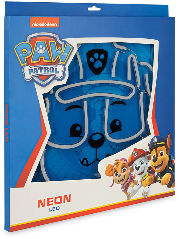 Pakabinamas šviestuvas Psi Patrol Pakabinamas neoninis LED "Paw Patrol" ant stiklo - Rubble OW-130446