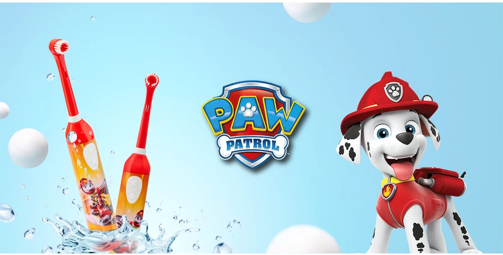 Psi Patrol Paw Patrol vaikiškas vibruojantis dantų šepetėlis MOTO raudonas