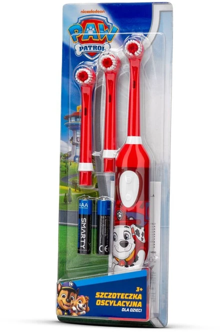 Psi Patrol Paw Patrol vibruojantis vaikiškas dantų šepetėlis, raudonas, 2 raštas