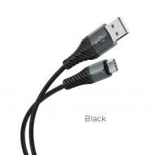 PTC HOCO kabelis USB A Male į Type-C Male, 3A, Juodas, 1.0m, X38