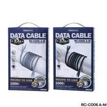 PTC REMAX Cable USB 2.0 A Male į Micro USB B Male, Pilkas, 1.0m, RC-C006