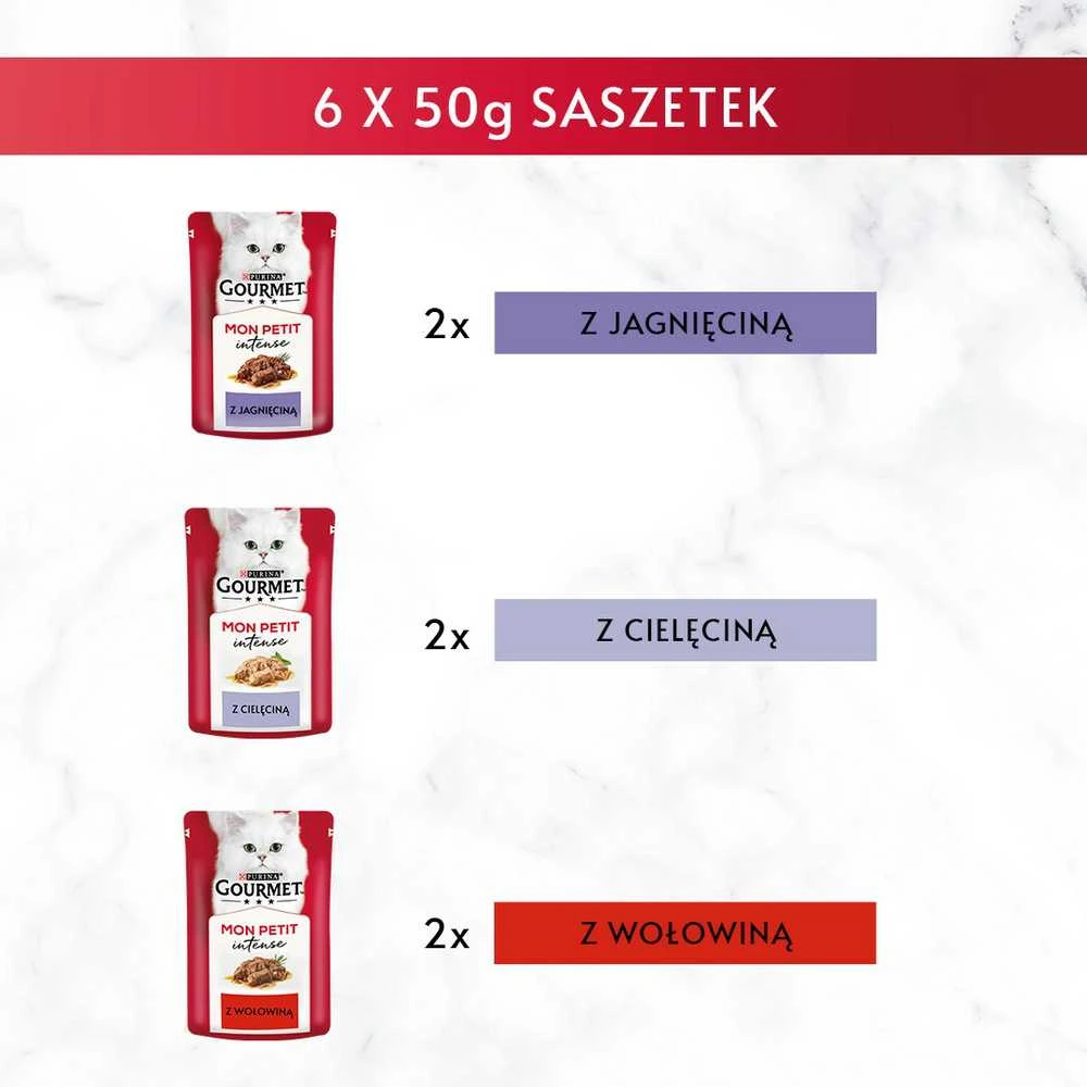 Purina Nestle Drėgnas Kačių Maistas - Gourmet Mon Petit 6x 50g