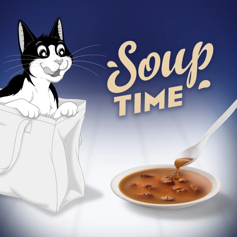 Purina Nestle Felix Original Soup Time Box jautiena, ėriena, chcken – šlapias kačių maistas – 6x48g