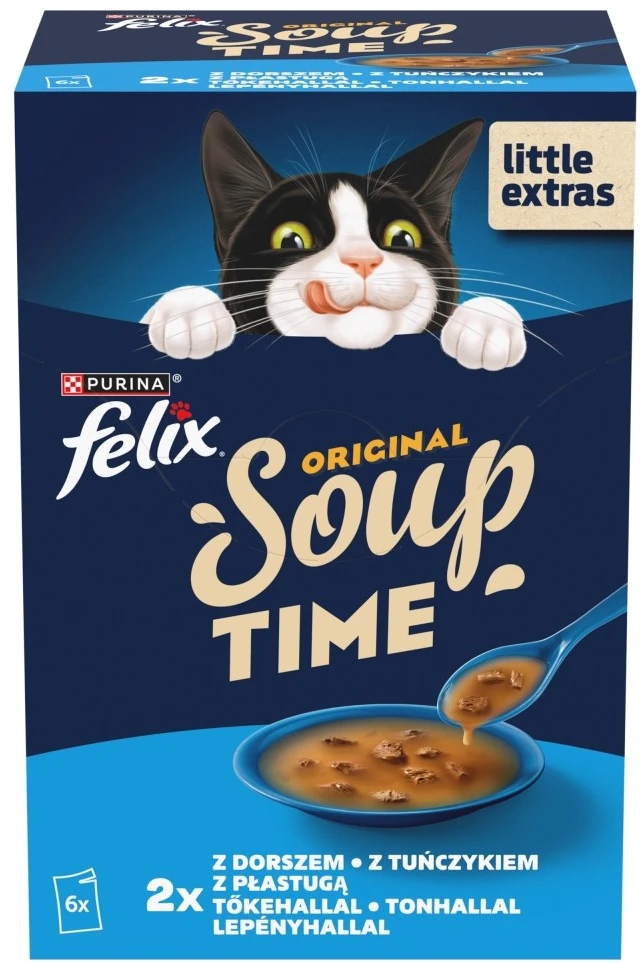 Purina Nestle Felix Original Soup Time Box žuvis – šlapias kačių maistas – 6x48g
