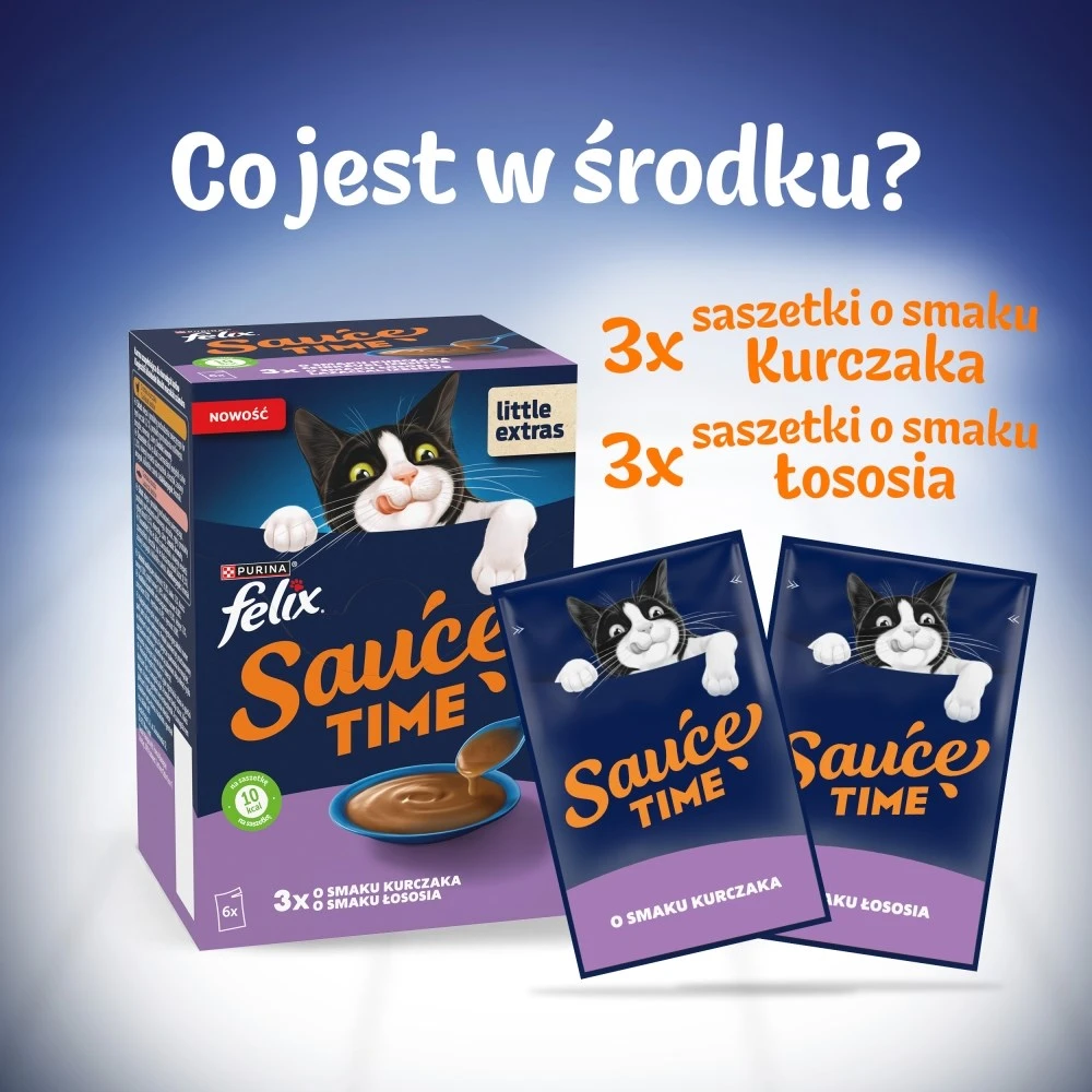 Purina Nestle Felix Sauce Time – šlapias kačių maistas – 6x40g