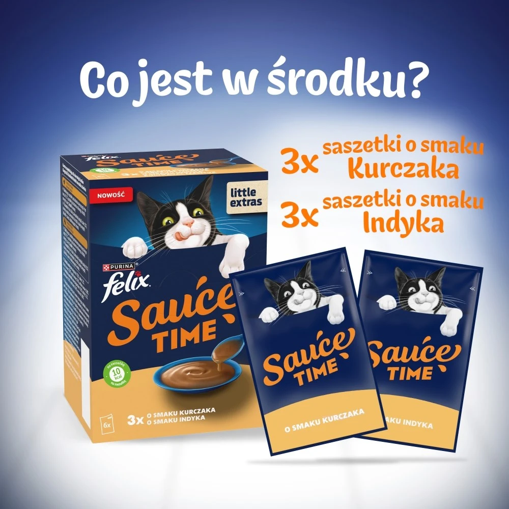 Purina Nestle Felix Sauce Time – šlapias kačių maistas – 6x40g