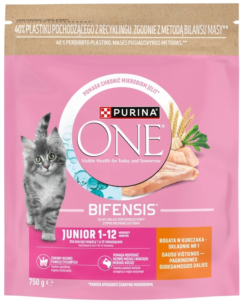 Purina Nestle One Bifensis Junior Rich in vištiena – sausas kačių maistas – 750g