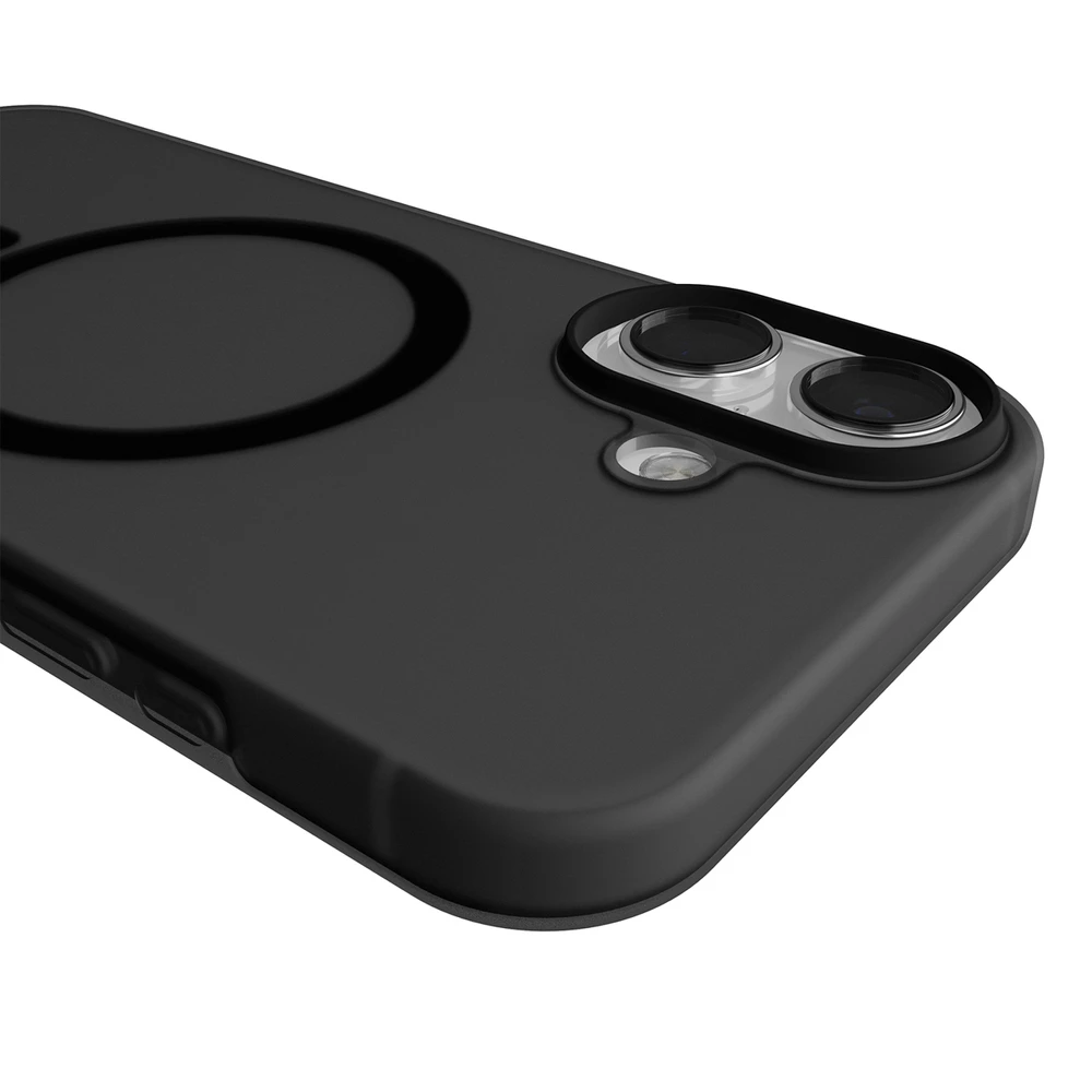 Puro „Daylight“ „MagSafe“ suderinamas silikoninis dėklas, skirtas „iPhone 17“ – permatomai juodas