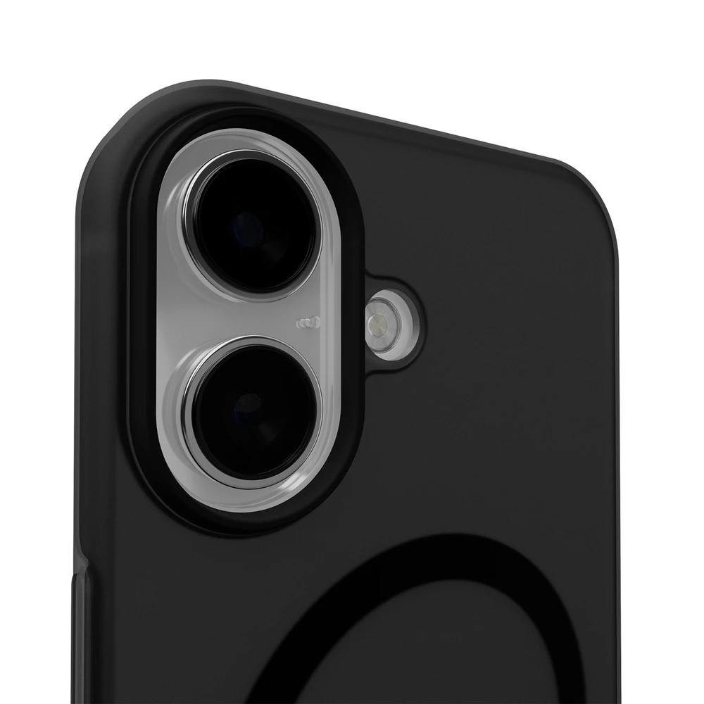 Puro „Daylight“ „MagSafe“ suderinamas silikoninis dėklas, skirtas „iPhone 17“ – permatomai juodas