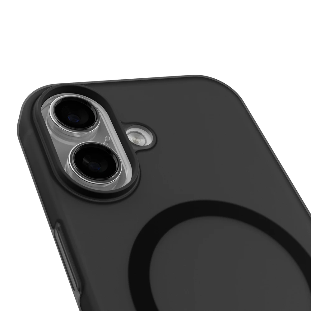 Puro „Daylight“ „MagSafe“ suderinamas silikoninis dėklas, skirtas „iPhone 17“ – permatomai juodas