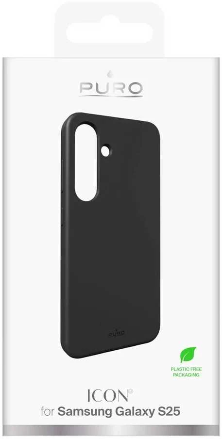 Puro Icon Silicone Samsung Galaxy S25 – dėklas telefonui juodos spalvos
