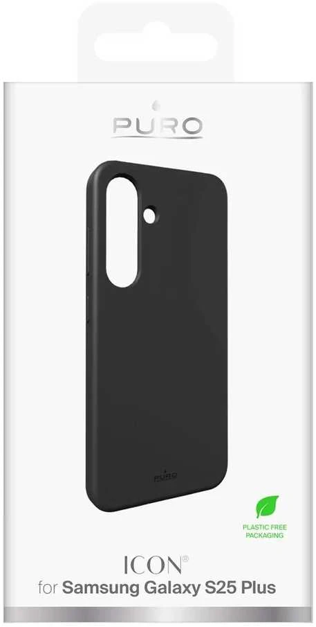 Puro Icon Silicone Samsung Galaxy S25 Plus – dėklas telefonui juodos spalvos