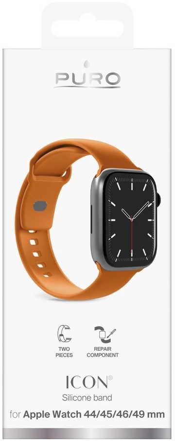 Puro Icon silikoninis dirželis Apple Watch 44 / 45 / 46 / 49 mm – oranžinis