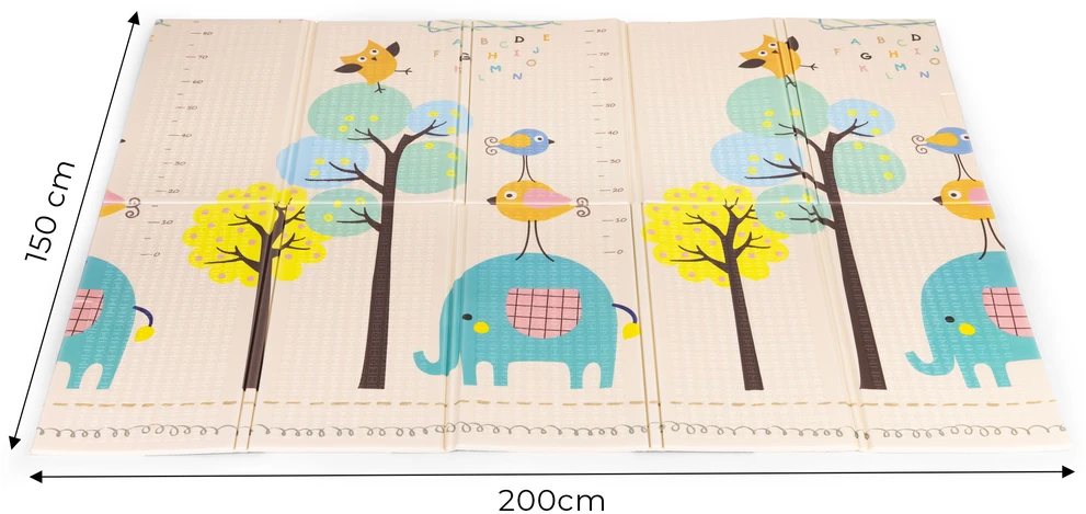 Vaikiškas edukacinis kilimėlis ECOTOYS 200x150 cm, dvipusis, sulankstomas
