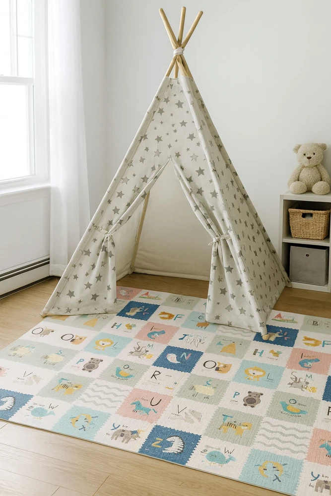 Vaikiškas žaidimų kilimėlis ECOTOYS 200x180 cm, dvipusis