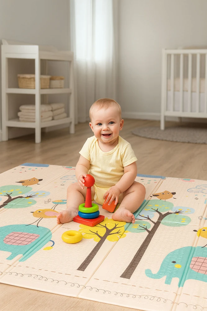 Vaikiškas žaidimų kilimėlis ECOTOYS 200x180 cm, dvipusis