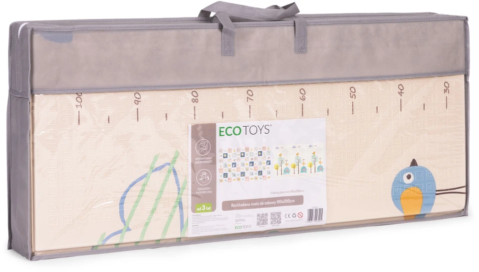 Vaikiškas žaidimų kilimėlis ECOTOYS 200x180 cm, dvipusis