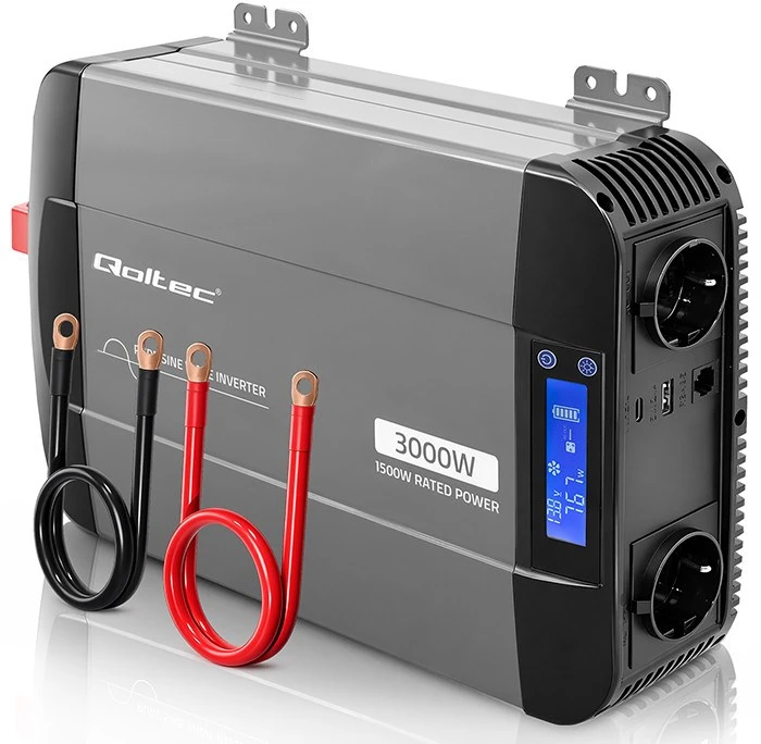 Qoltec Pure Sine Wave | 12V na 230V | 1500/3000W