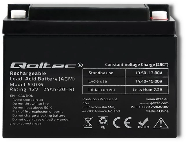QOLTEC 53036 Qoltec Baterija AGM 12V