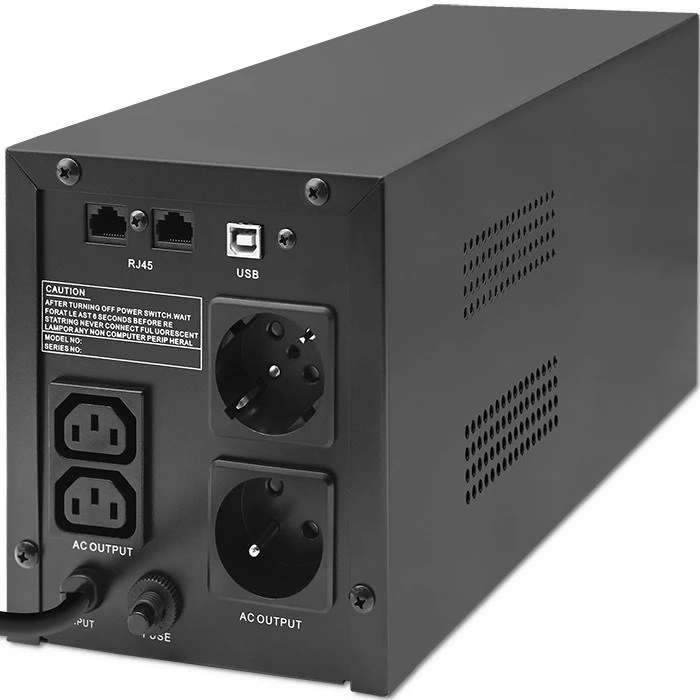 QOLTEC 53771 nepertraukiamo maitinimo linijos interaktyvus monolitas 2000VA 1200W LCD USB