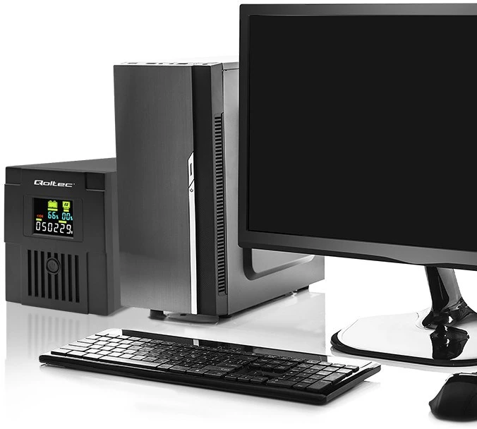 QOLTEC 53771 nepertraukiamo maitinimo linijos interaktyvus monolitas 2000VA 1200W LCD USB
