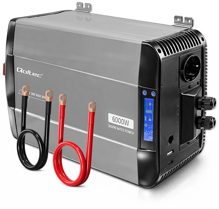 Qoltec Pure Sine Wave | 12V na 230V | 3000/6000W