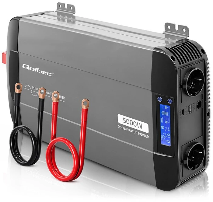 Qoltec Pure Sine Wave | 12V na 230V | 2500/5000W