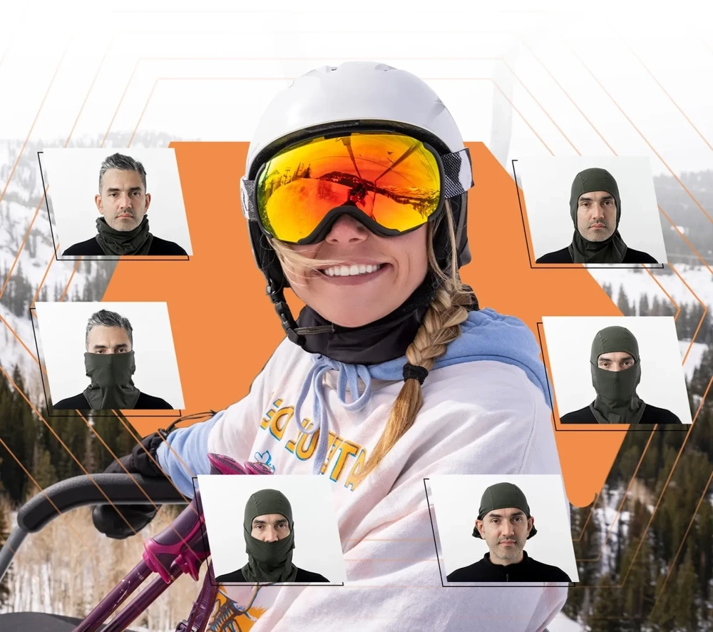 Qunature 13230023011 slidinėjimo balaklava dviračių motociklų balaklava dydis L – juoda