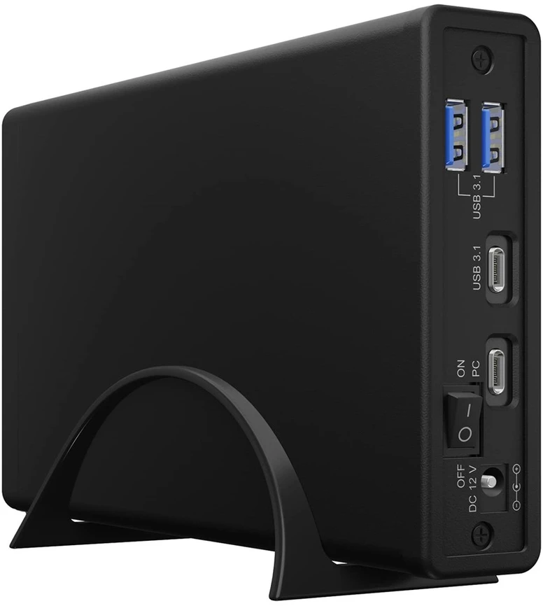 Icy Box RaidSonic ICYBOX IB-382H-C31 išorinis korpusas, skirtas 3,5 colio arba 2,5 colio HDD / SSD su USB 3.2 Gen 2 Type-C sąsaja ir USB šakotuvu
