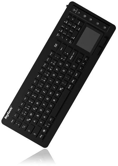 Icy Box KeySonic klaviatūra waterproof, touchpad, USB, industrial IP68, Juodas