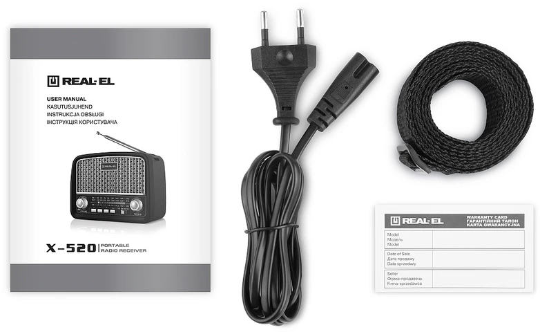 Radijas REAL-EL X-520 juodos spalvos