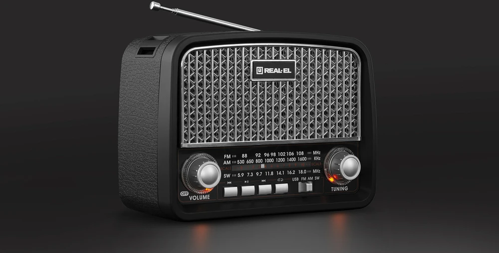 Radijas REAL-EL X-520 juodos spalvos