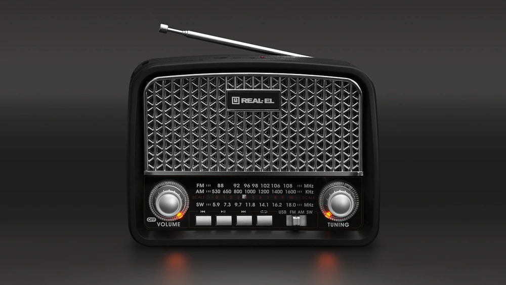 Radijas REAL-EL X-520 juodos spalvos