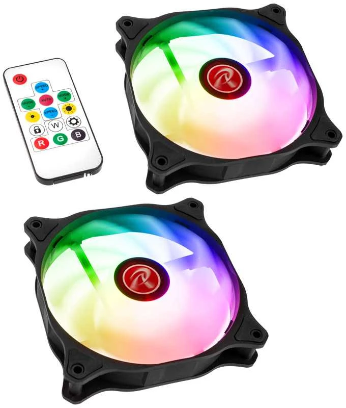Raijintek EOS 12 RBW ADD korpuso ventiliatorius, 2er-Set su valdikliu- juodos spalvos, 120mm