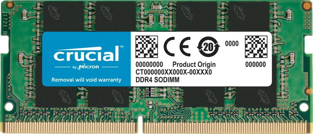 RAM Crucial 16 GB DDR4-3200 SODIMM CL22 (8 Gb / 16 Gb) dėklas