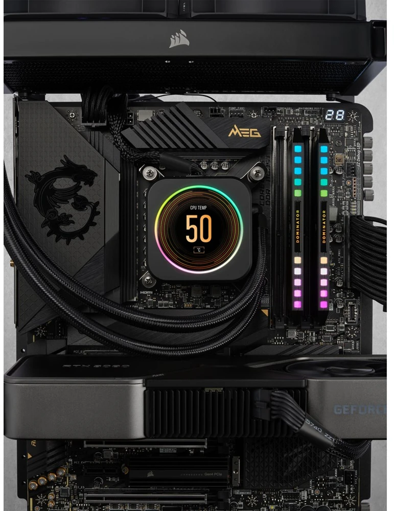 RAM 64 GB „Corsair DIMM 6600“ (2 x 32 GB) dvigubos atminties rinkinys (juodas. CMT64GX5M2B6600C32. „Dominator Platinium“. INTEL XMP)